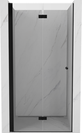Mexen Mist-F skladacie sprchové dvere ľavé 85 cm, transparentné, čierne - 8A6-085-000-70-00-L