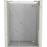 Mexen Mist-H L sprchové dvere, pravé 125 cm, priehľadné, zlaté - 8A5L-125-001-50-00-P
