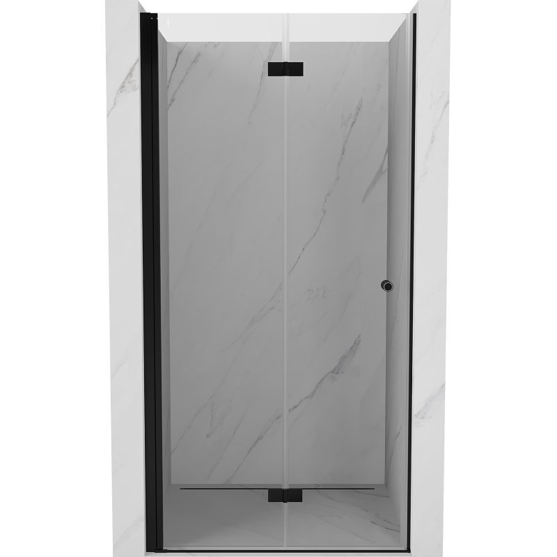 Mexen Mist-F sklápacie sprchové dvere ľavé 115 cm, transparentné, čierne - 8A6-115-000-70-00-L