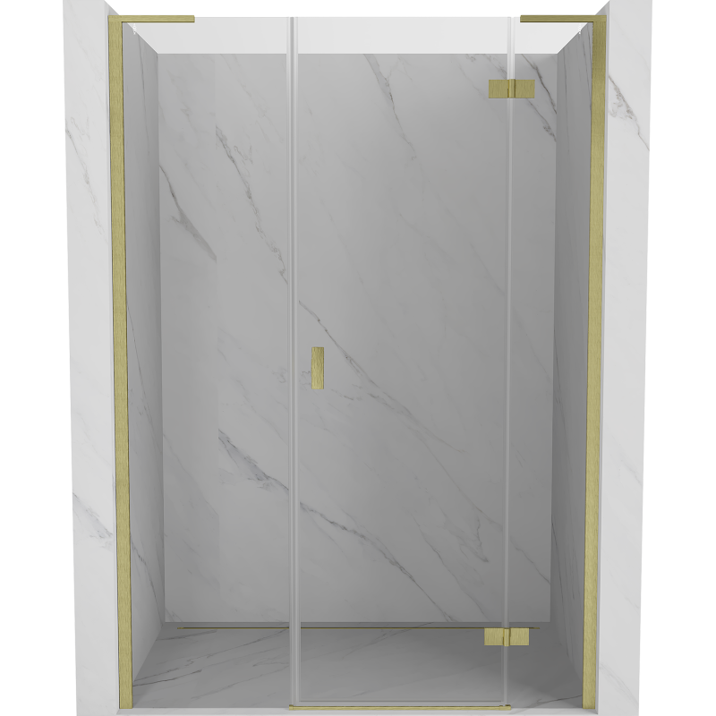 Mexen Mist-H L sprchové dvere výklopné pravé 140 cm, transparentné, zlaté brúsené - 8A5L-140-001-55-00-P