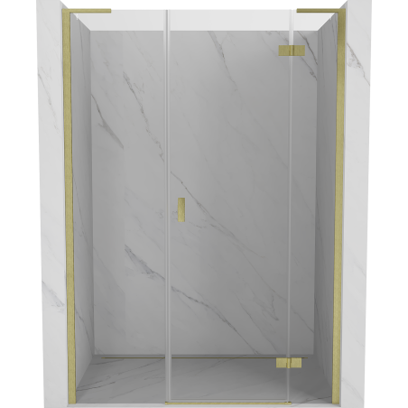 Mexen Mist-H L sprchové dvere výklopné pravé 140 cm, transparentné, zlaté brúsené - 8A5L-140-001-55-00-P