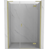 Mexen Mist-H L sprchové dvere výklopné pravé 140 cm, transparentné, zlaté brúsené - 8A5L-140-001-55-00-P