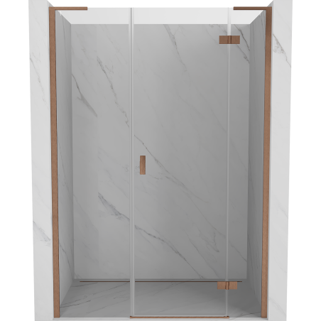Mexen Mist-H L sprchové dvere výklopné pravé 125 cm, transparentné, brúsená meď - 8A5L-125-001-65-00-P
