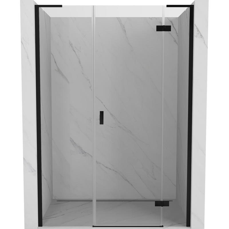 Mexen Mist-H L sprchové dvere výkyvné pravé 125 cm, priehľadné, čierne - 8A5L-125-001-70-00-P