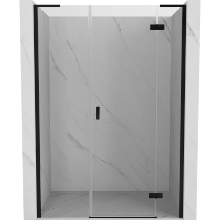 Mexen Mist-H L sprchové dvere výkyvné pravé 125 cm, priehľadné, čierne - 8A5L-125-001-70-00-P