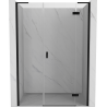 Mexen Mist-H L sprchové dvere výkyvné pravé 125 cm, priehľadné, čierne - 8A5L-125-001-70-00-P