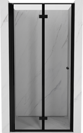 Mexen Mist-F sklopné sprchové dvere ľavé 80 cm, čierny rám, čierne - 8A6-080-000-70-70-L