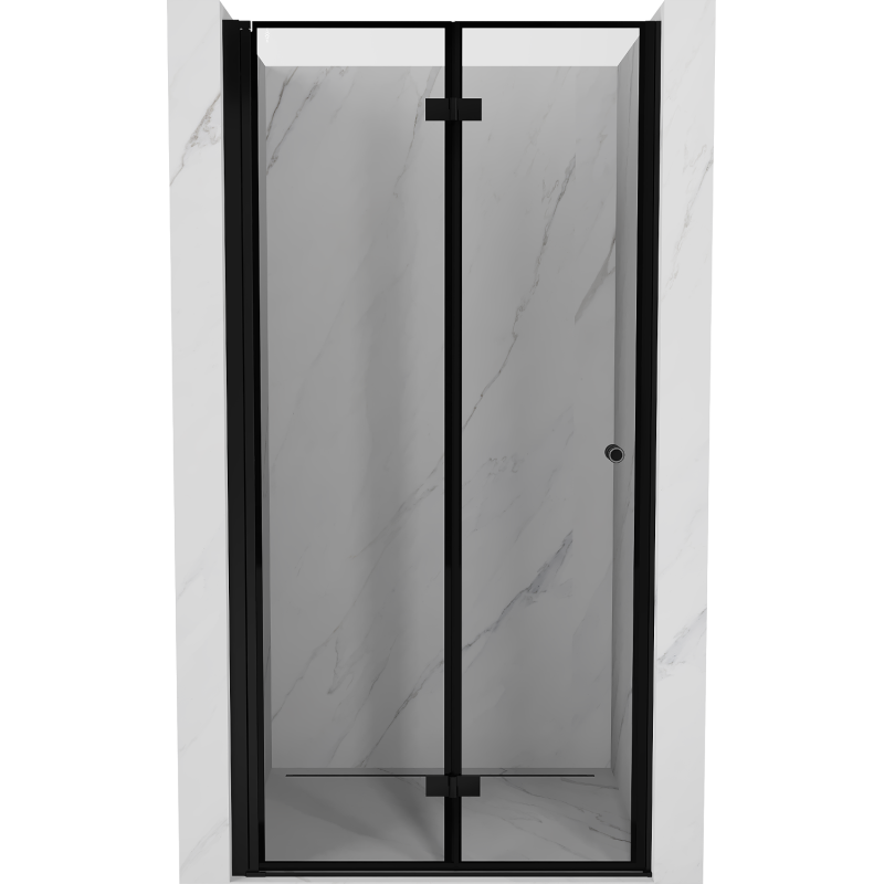 Mexen Mist-F skladacie sprchové dvere ľavé 90 cm, čierny rám, čierne - 8A6-090-000-70-70-L