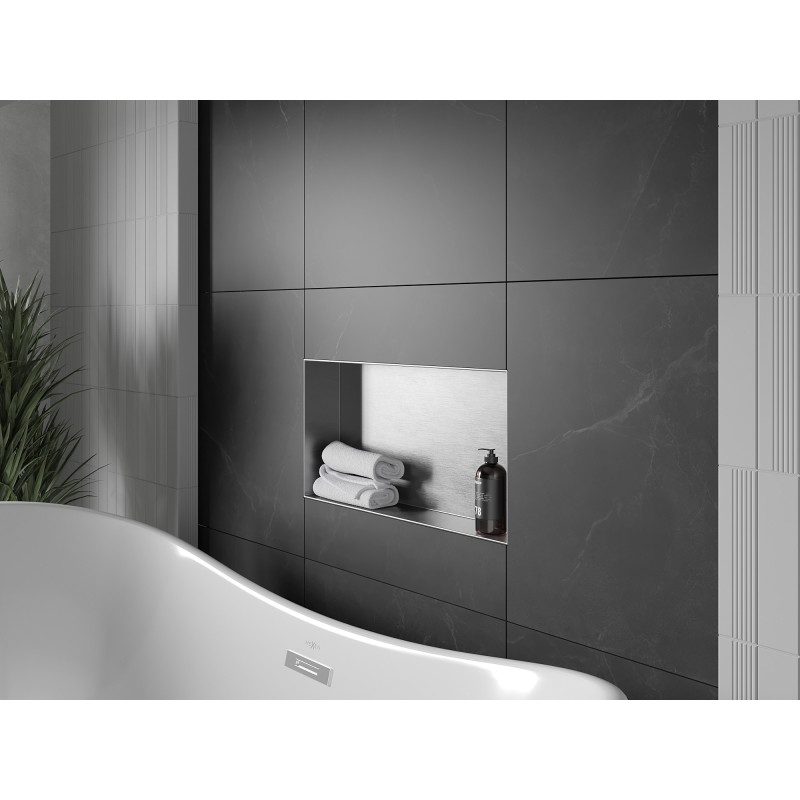 Mexen X-Wall-NR nástenná polica bez lemu 60 x 30 cm, inox - 1911603010