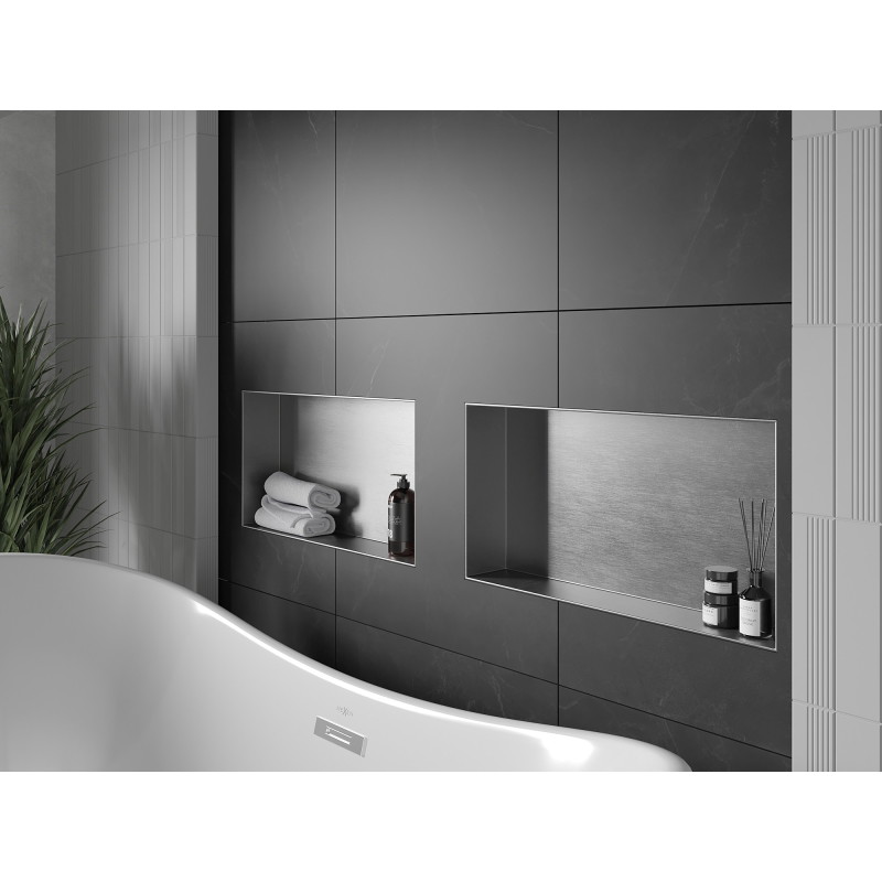 Mexen X-Wall-NR nástenná polica bez lemu 60 x 30 cm, inox - 1911603010
