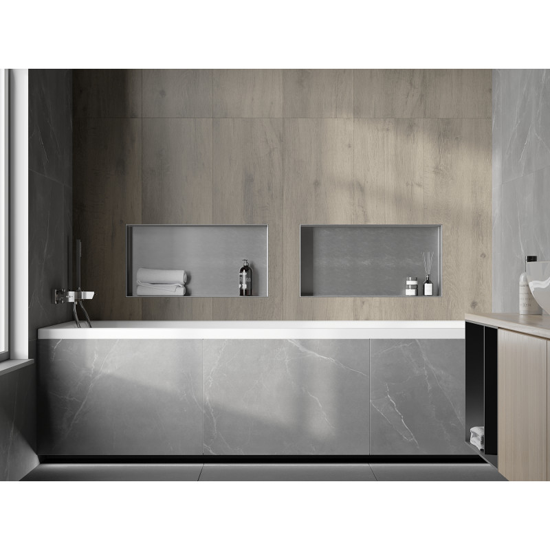 Mexen X-Wall-NR výklenková polica bez príruby 60 x 30 cm, inox - 1911603010