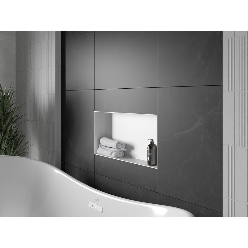 Mexen X-Wall-NR vstavaná polica bez príruby 60 x 30 cm, biela - 1921603010