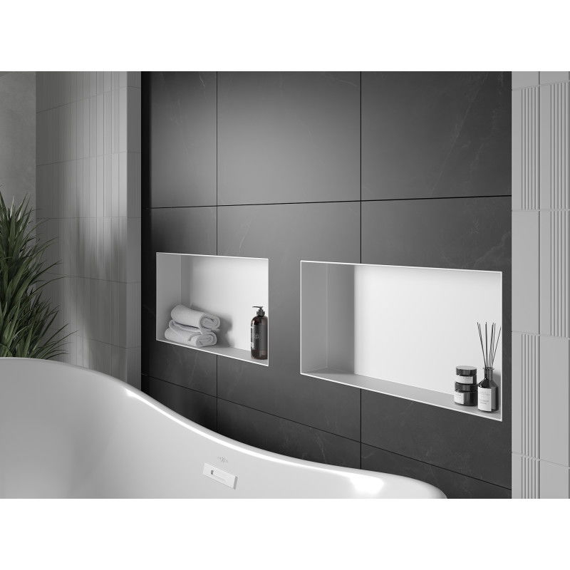 Mexen X-Wall-NR vstavaná polica bez príruby 60 x 30 cm, biela - 1921603010