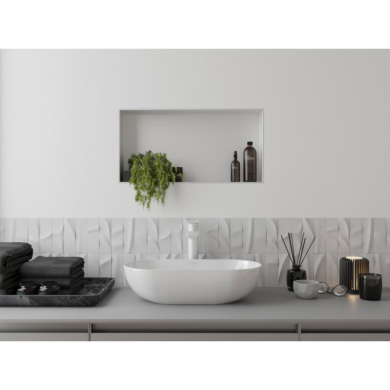 Mexen X-Wall-NR vstavaná polica bez príruby 60 x 30 cm, biela - 1921603010