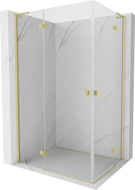 Mexen Mist-H L Duo sprchový kút, otváravý 80 x 120 cm, transparentný, zlatá brúsená - 8A5L-080L-120P-55-00