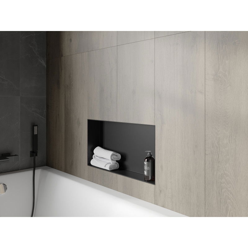 Mexen X-Wall-NR vstavaná polica bez príruby 60 x 30 cm, čierna - 1971603010