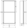 Mexen X-Wall-NR zapustená polica bez obruby s poličkou 60 x 30 cm, inox - 1911603010S