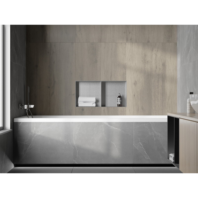 Mexen X-Wall-NR nástenná polica bez rámu s policou 60 x 30 cm, inox - 1911603010S