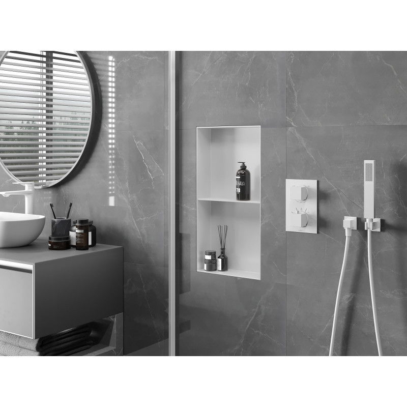 Mexen X-Wall-NR vnútorná polica bez obruby s policou 60 x 30 cm, biela - 1921603010S