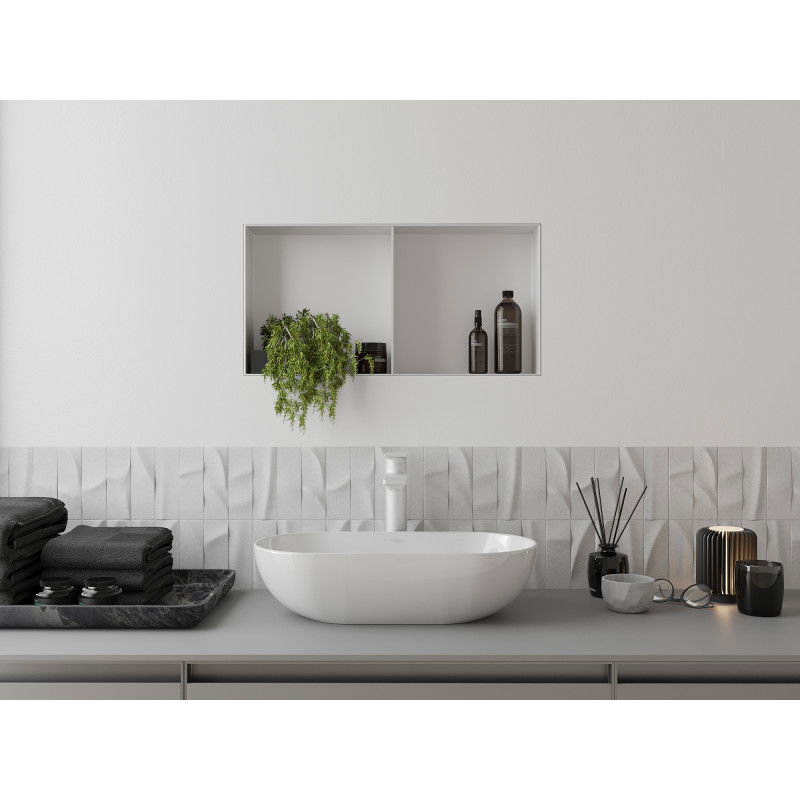 Mexen X-Wall-NR vnútorná polica bez obruby s policou 60 x 30 cm, biela - 1921603010S