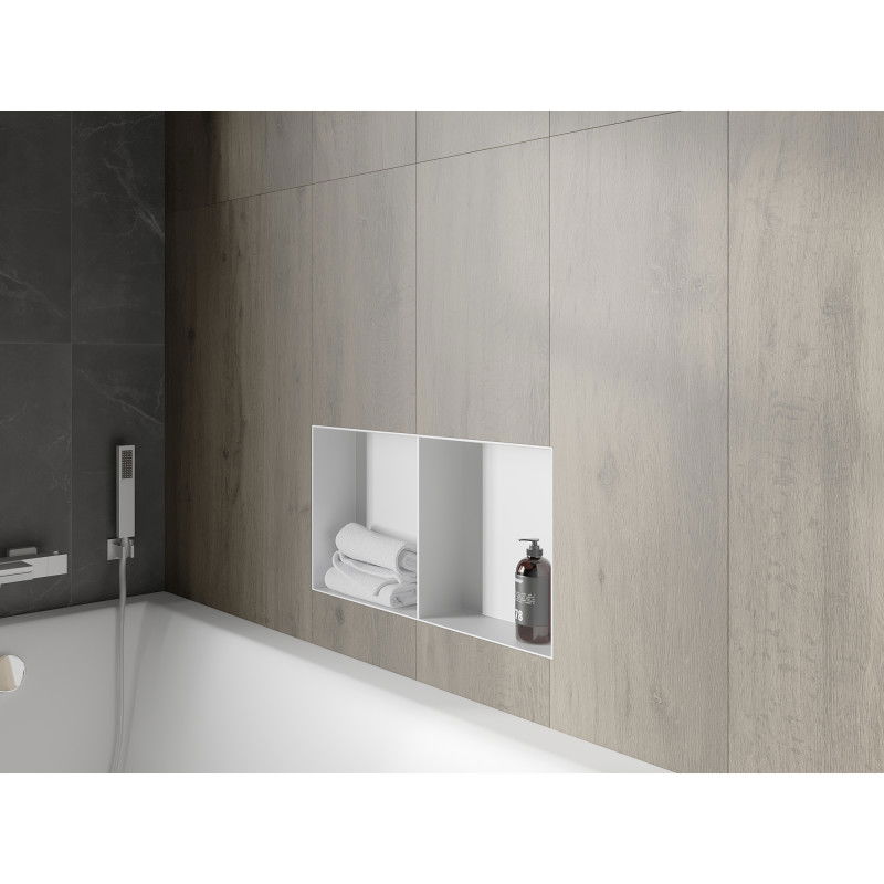 Mexen X-Wall-NR vnútorná polica bez obruby s policou 60 x 30 cm, biela - 1921603010S