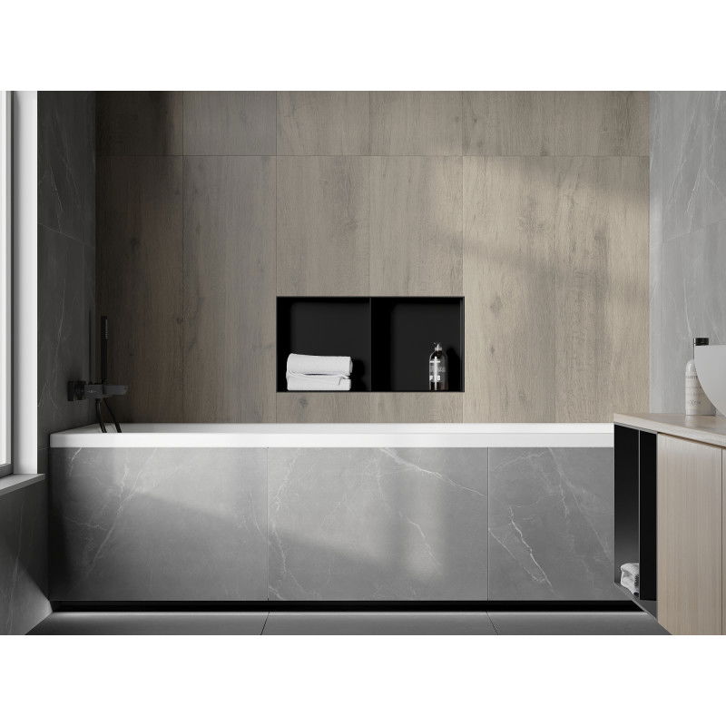 Mexen X-Wall-NR zapustená polička bez príruby s policou 60 x 30 cm, čierna - 1971603010S