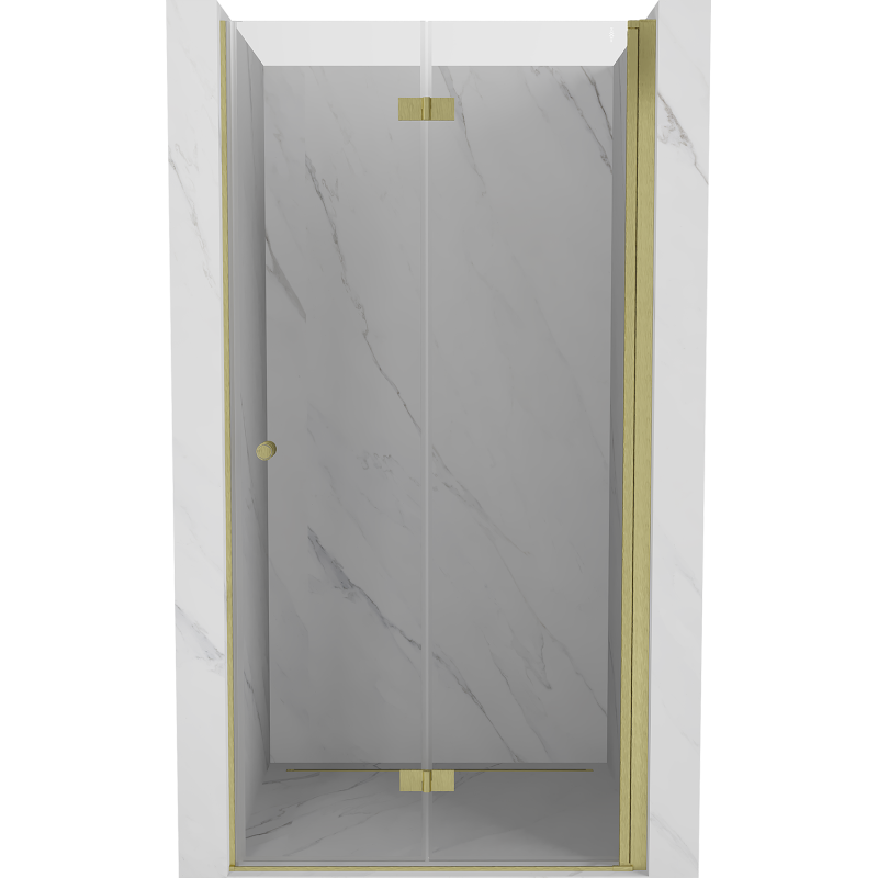 Mexen Mist-F sklápacie sprchové dvere pravé 70 cm, transparentné, zlaté brúsené - 8A6-070-000-55-00-P