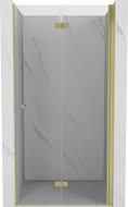 Mexen Mist-F sklápacie sprchové dvere pravé 70 cm, transparentné, zlaté brúsené - 8A6-070-000-55-00-P