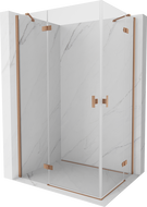 Mexen Mist H Duo sprchová kabína 75 x 120 cm, priehľadná, brúsená meď - 8A5-075L-120P-65-00