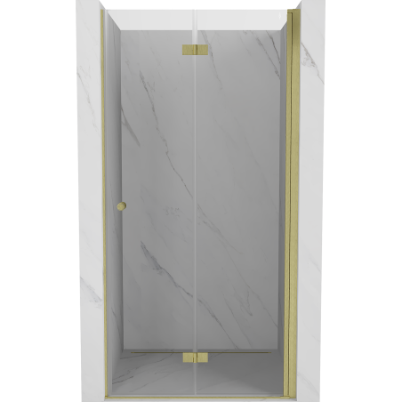 Mexen Mist-F sklápacie sprchové dvere pravé 110 cm, transparentné, zlaté kartáčované - 8A6-110-000-55-00-P