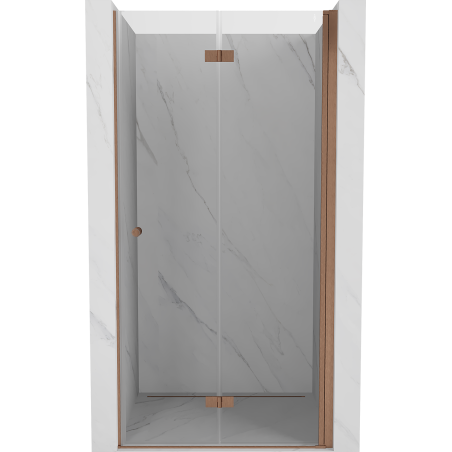 Mexen Mist-F skladacie sprchové dvere pravé 80 cm, transparentné, brúsená meď - 8A6-080-000-65-00-P