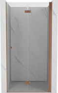 Mexen Mist-F sprchové dvere skladacie pravé 85 cm, transparentné, brúsená meď - 8A6-085-000-65-00-P
