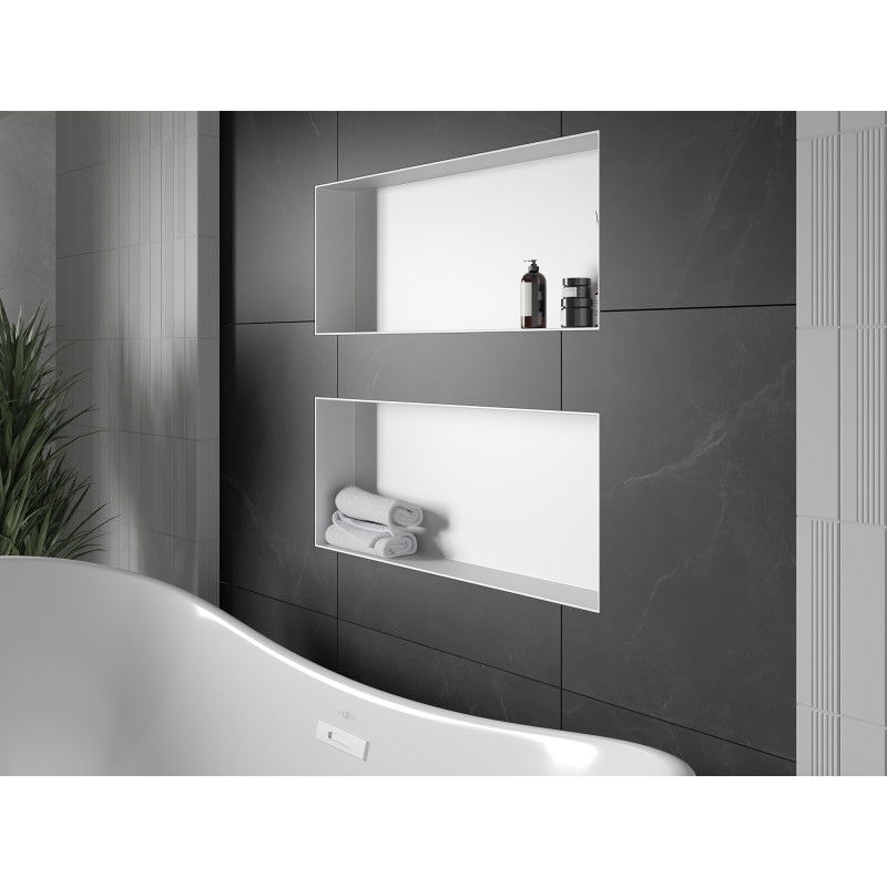 Mexen X-Wall-NR nika polica bez obruby 75 x 30 cm, biela - 1921753010