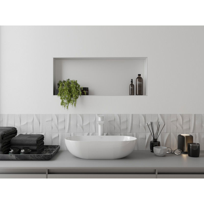 Mexen X-Wall-NR nika polica bez obruby 75 x 30 cm, biela - 1921753010