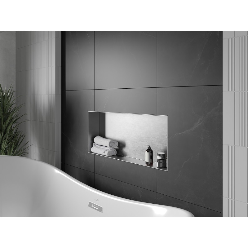Mexen X-Wall-NR nástenná polica bez lemovania 75 x 30 cm, inox - 1911753010