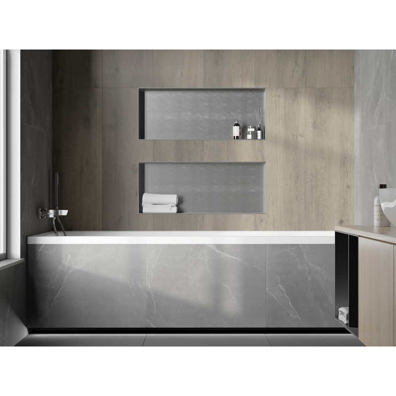 Mexen X-Wall-NR nástenná polica bez príruby 75 x 30 cm, inox - 1911753010