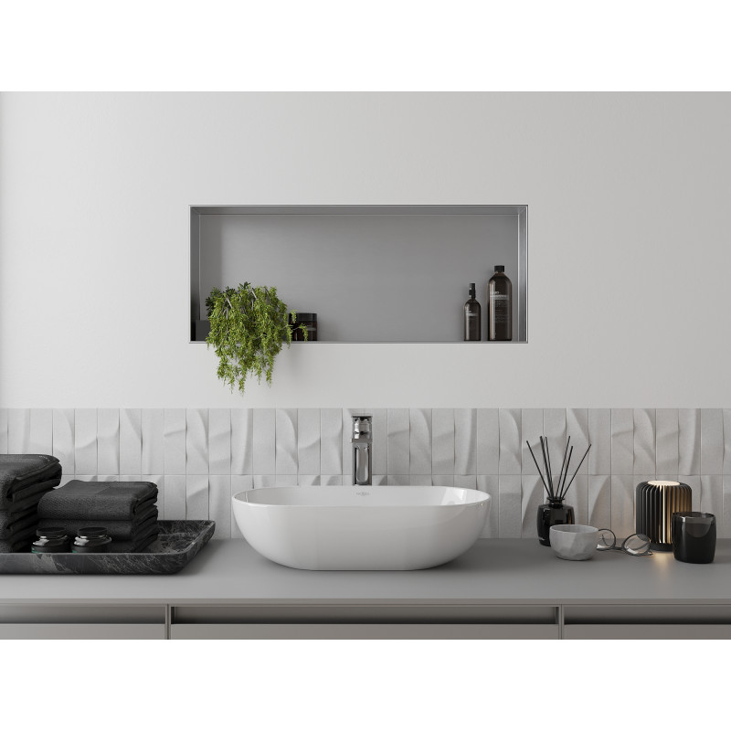 Mexen X-Wall-NR nástenná polica bez príruby 75 x 30 cm, inox - 1911753010