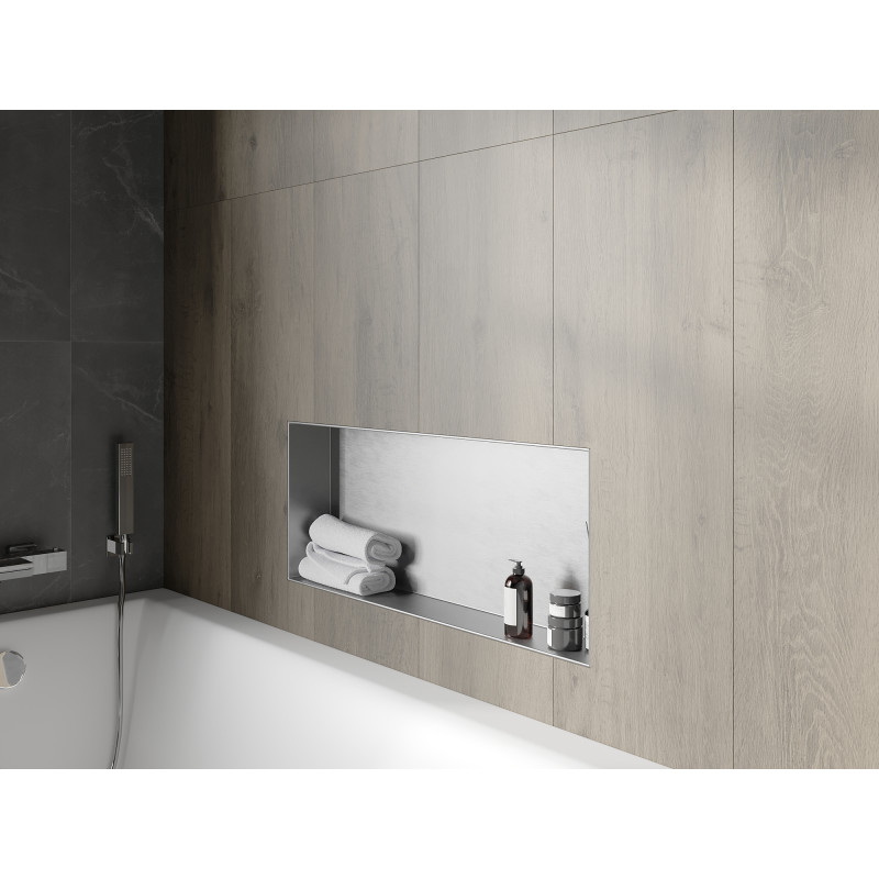 Mexen X-Wall-NR nástenná polica bez príruby 75 x 30 cm, inox - 1911753010