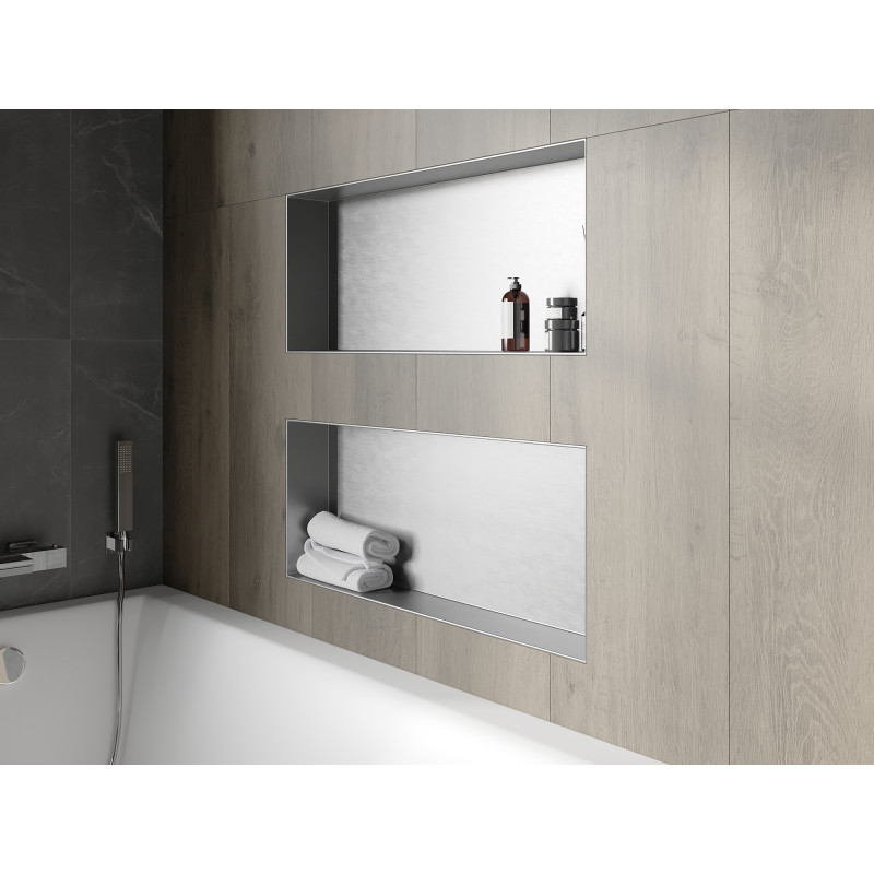 Mexen X-Wall-NR nástenná polica bez príruby 75 x 30 cm, inox - 1911753010