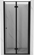 Mexen Mist-F skladacie sprchové dvere pravé 90 cm, čierny rám, čierne - 8A6-090-000-70-70-P