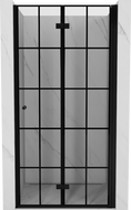 Mexen Mist-F sprchové dvere skladacie pravé 120 cm, čierna mriežka, čierne - 8A6-120-000-70-77-P