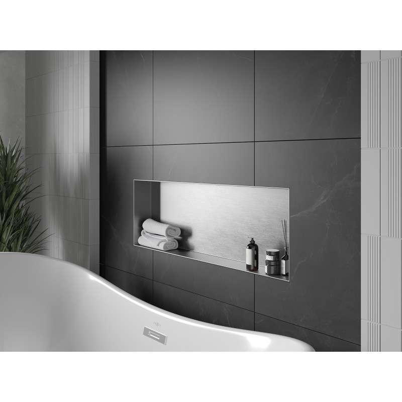 Mexen X-Wall-NR nástenná polica bez lemu 90 x 30 cm, inox - 1911903010