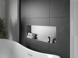 Mexen X-Wall-NR nástenná polica bez okraja 90 x 30 cm, inox - 1911903010