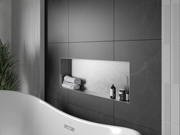 Mexen X-Wall-NR výklenková polica bez príruby 90 x 30 cm, inox - 1911903010