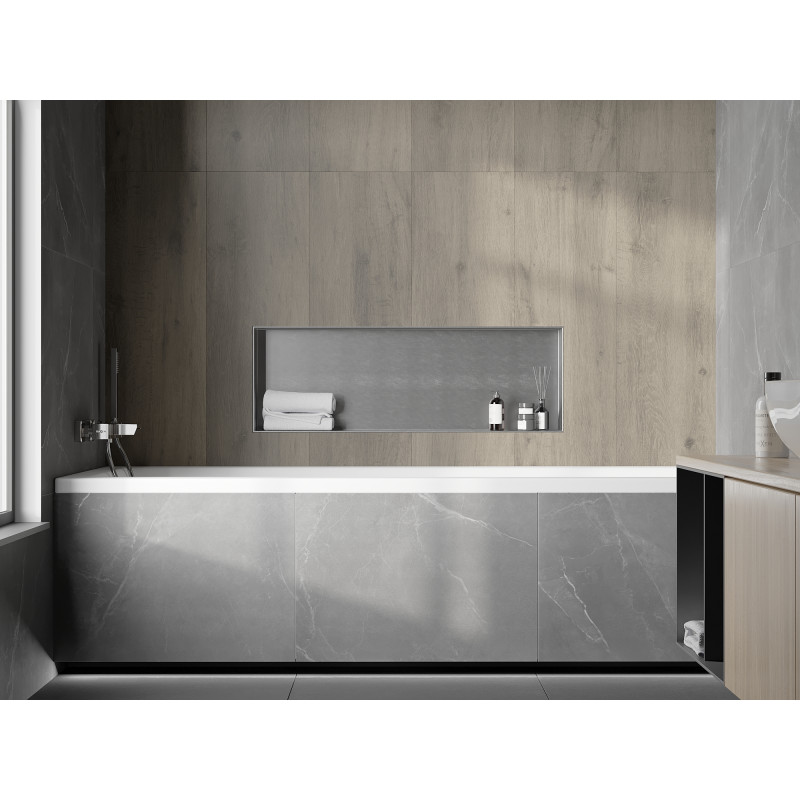 Mexen X-Wall-NR nástenná polica bez lemu 90 x 30 cm, inox - 1911903010