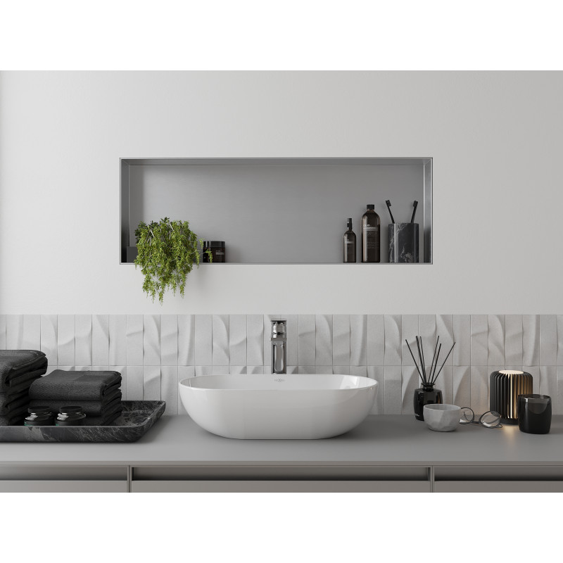 Mexen X-Wall-NR nástenná polica bez lemu 90 x 30 cm, inox - 1911903010
