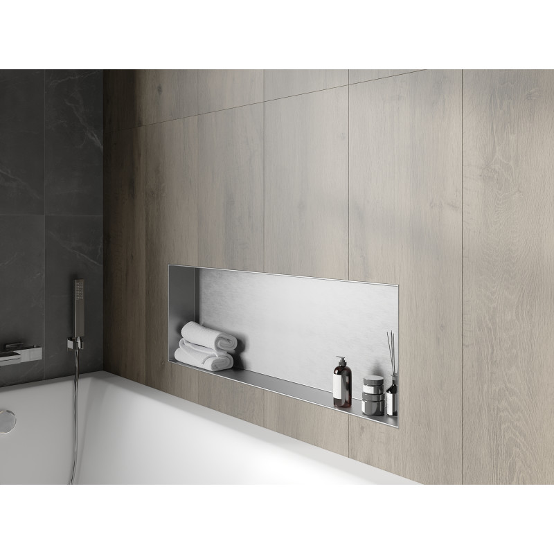 Mexen X-Wall-NR nástenná polica bez lemu 90 x 30 cm, inox - 1911903010