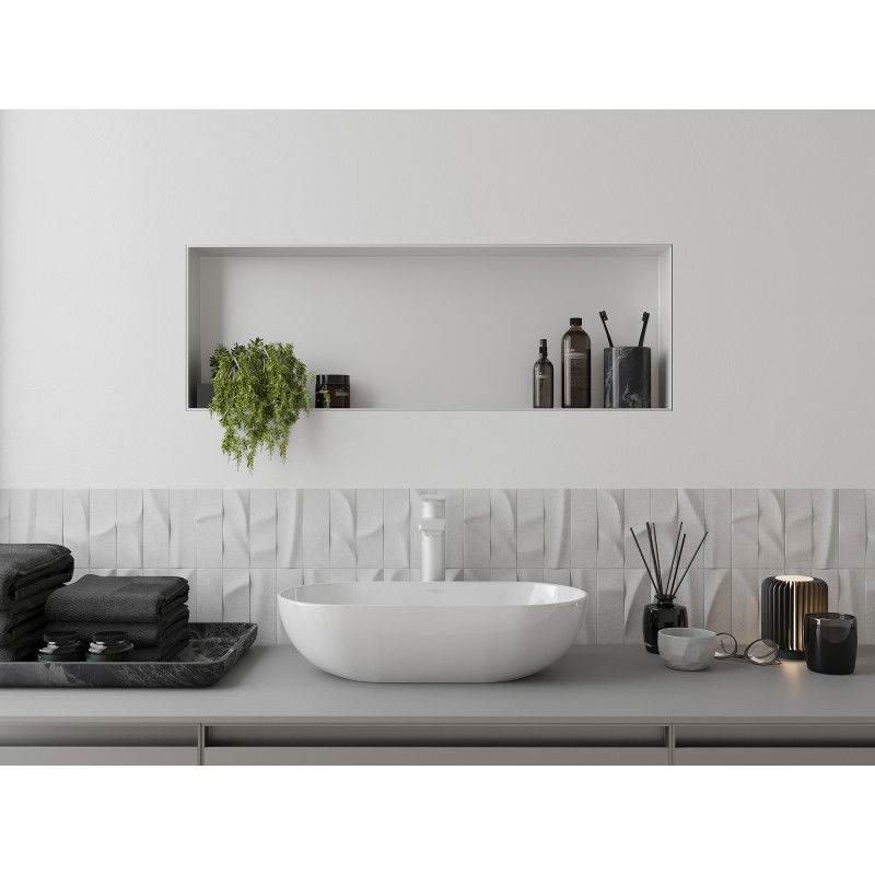 Mexen X-Wall-NR výklenková polica bez príruby 90 x 30 cm, biela - 1921903010