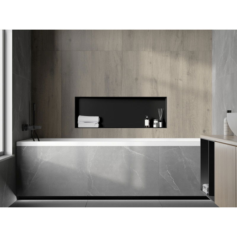 Mexen X-Wall-NR vstavaná polica bez príruby 90 x 30 cm, čierna - 1971903010