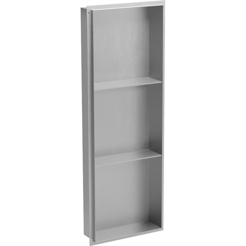 Mexen X-Wall-NR nástenná polica bez okraja s policou 90 x 30 cm, inox - 1911903010S